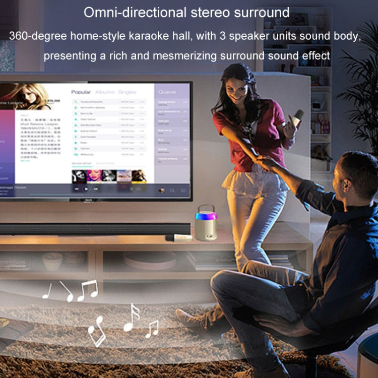 Home Portable Bluetooth Speaker Small Outdoor Karaoke Audio, Color: Y2 White(Double wheat) - Microphone by PMC TechLife | Online Shopping South Africa | PMC TechLife | Buy Now Pay Later Mobicred