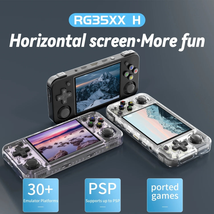 ANBERNIC RG35XX H Handheld Game Console 3.5 Inch IPS Screen Linux System 64GB+128GB(Transparent White) - free shipping - PMC Jewellery - Order now!