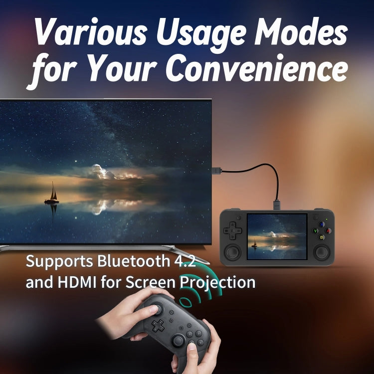 ANBERNIC RG35XX H Handheld Game Console 3.5 Inch IPS Screen Linux System 64GB(Transparent Purple) - free shipping - PMC Jewellery - Order now!