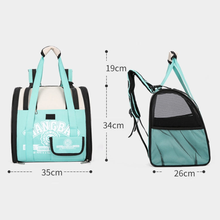 Simple Contrasting Pet Backpack Space Capsule Cat Bag Shoulder Dog Bag(Model 5 Green)