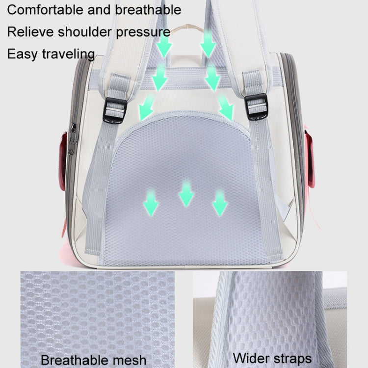Outdoor Cat Backpack Large Capacity Breathable Pet Bag(Model 7 Pink)