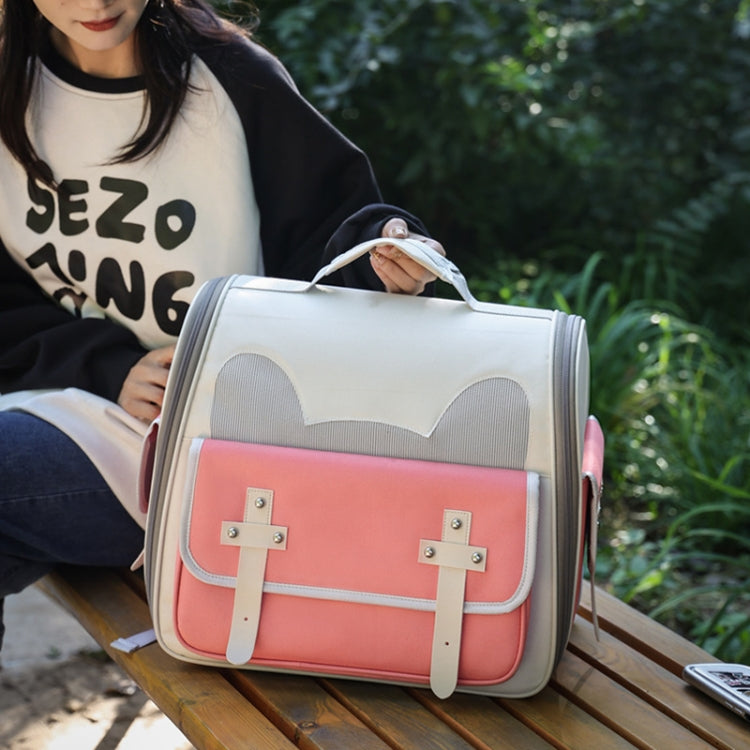 Outdoor Cat Backpack Large Capacity Breathable Pet Bag(Model 7 Pink) - Pet Bags by PMC TechLife | Online Shopping South Africa | PMC TechLife | Buy Now Pay Later Mobicred