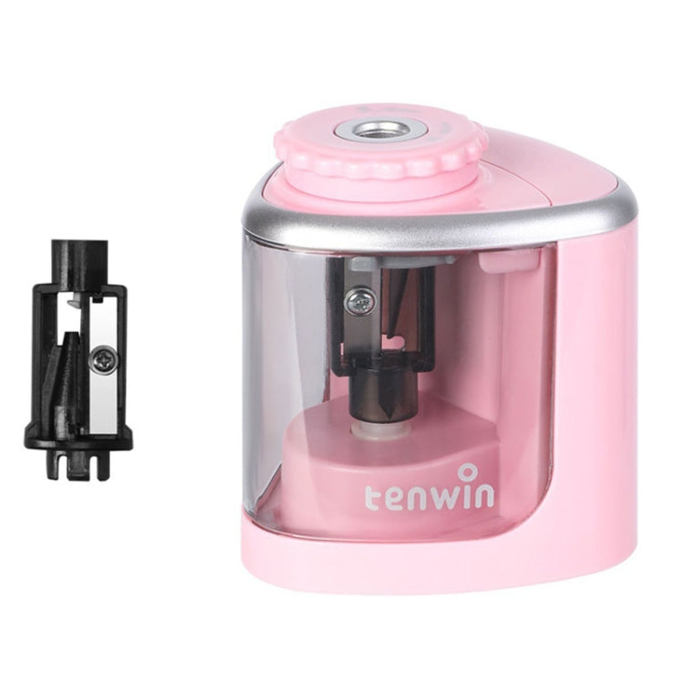 TENWIN Electrical Pencil Sharpener Student Stationery Semi-Automatic Sharpeners Battery Model(Pink) - free shipping - PMC Jewellery - Order now!