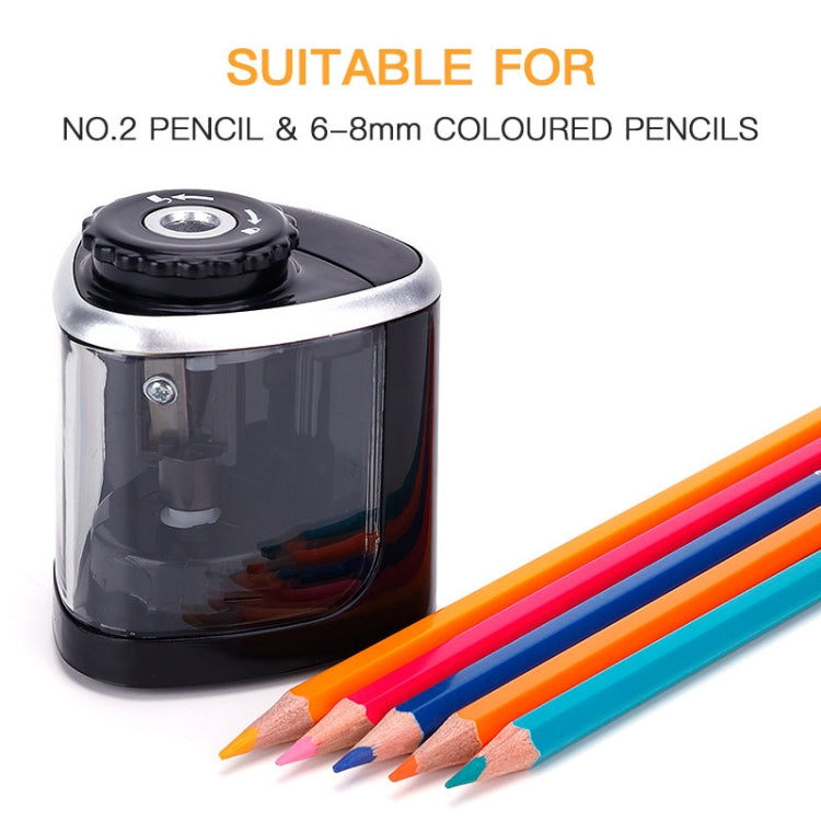 TENWIN Electrical Pencil Sharpener Student Stationery Semi-Automatic Sharpeners Battery Model(Black) - Pencil Sharpener by TENWIN | Online Shopping South Africa | PMC Jewellery | Buy Now Pay Later Mobicred