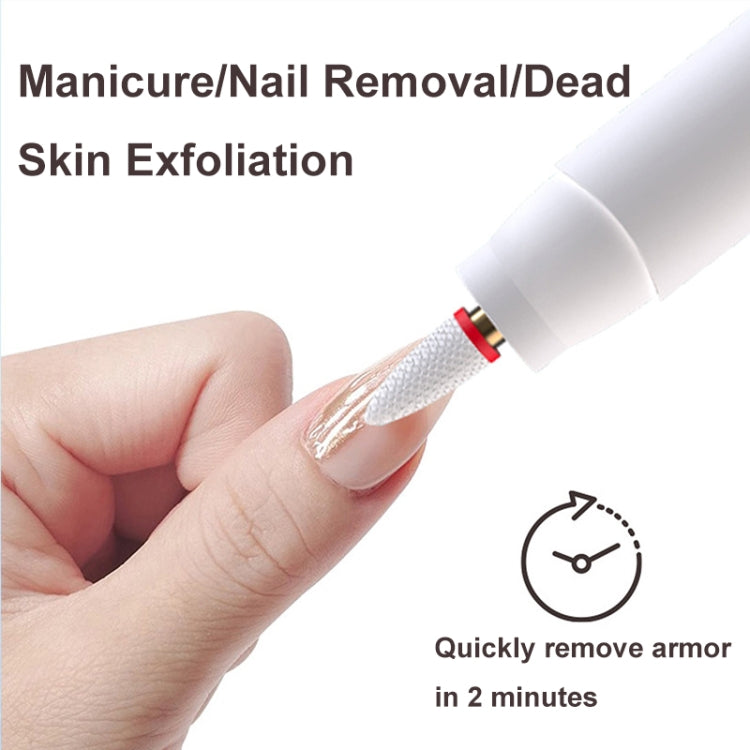 HX-10 LED Digital Display Multifunctional Nail Polisher Polishing and Exfoliating Manicure Tools(White)