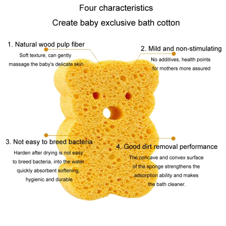 Baby Bathing Wood Pulp Sponge Cute Cartoon Soft Bath Sponge Bath Scrubber, Model: Little Star