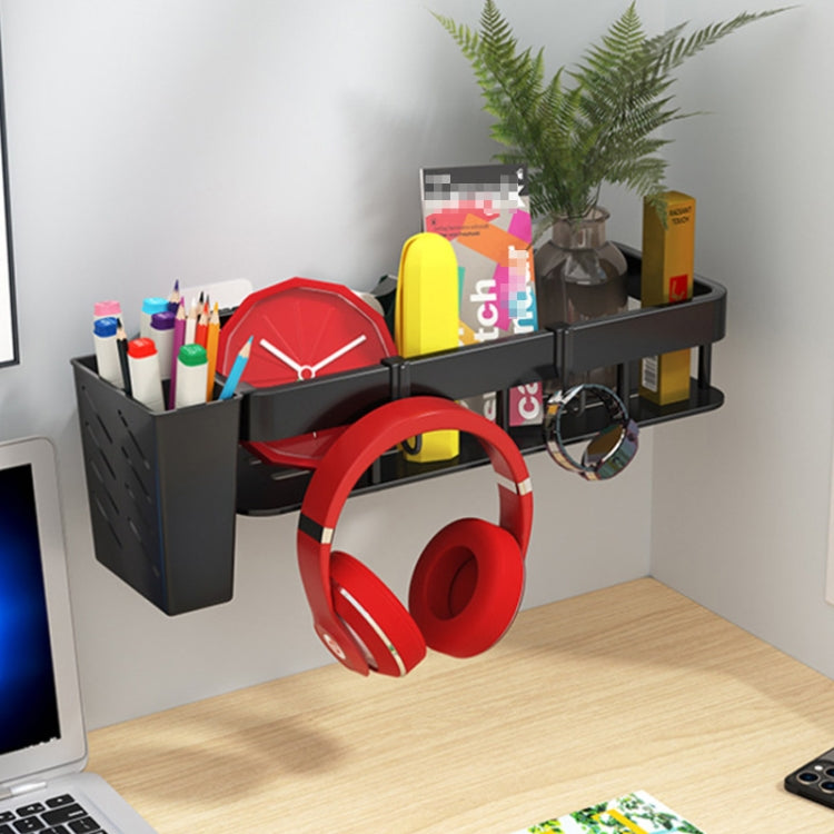 Wall-mounted Kitchen and Bathroom Storage Rack with 4 Hooks, Spec: Shelf + Pole+Cup - Shelf by PMC TechLife | Online Shopping South Africa | PMC TechLife