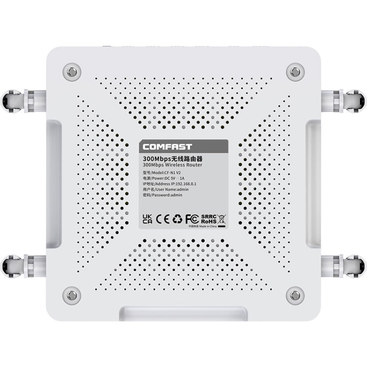COMFAST CF-N1 V2 300Mbps WIFI4 Wireless Router With 1 Wan + 4 Lan RJ45 Ports,EU Plug