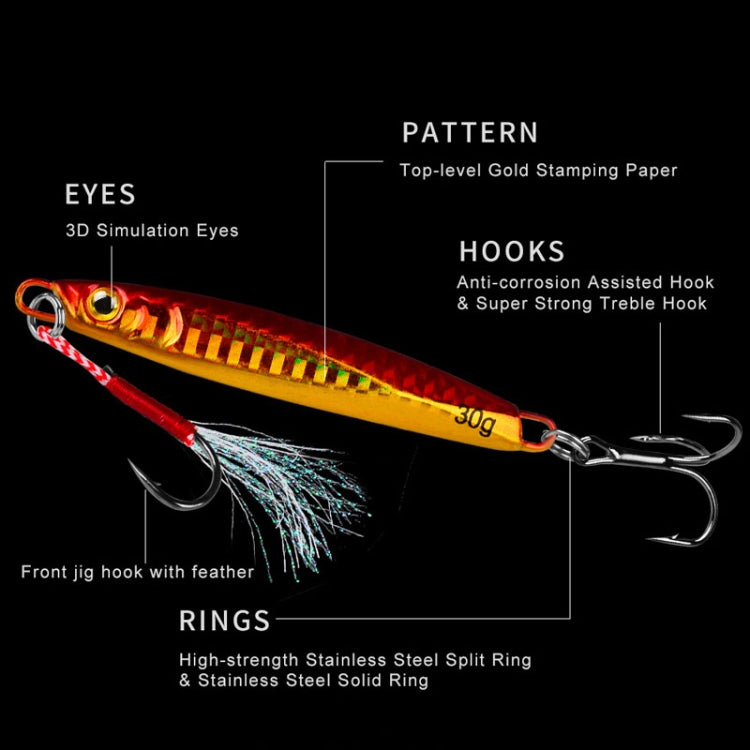 PROBEROS LF128 Long Casting Lure Iron Plate Lead Fish Freshwater Sea Fishing Warp Bass Metal Sequins Baits, Size: 10g(Color E)