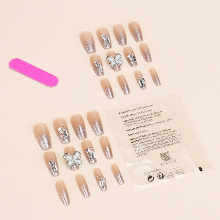24pcs/box Handmade Nail Glitter Nail Jelly Glue Finished Patch, Color: BY1088(Wear Tool Bag)