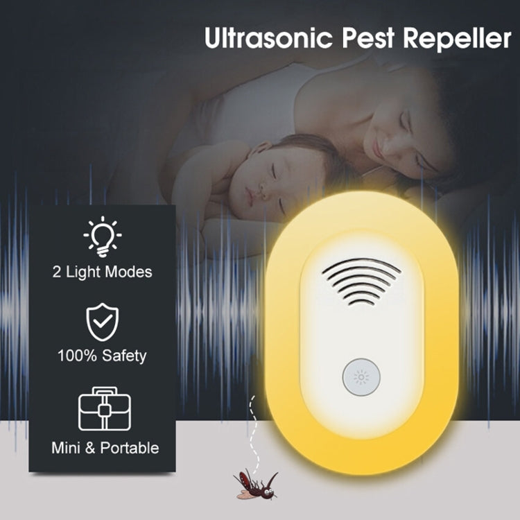 Adjustable Night Light Ultrasonic Mosquito Repeller Mini Home Electronic Mouse Repeller, Spec: EU Plug(White)