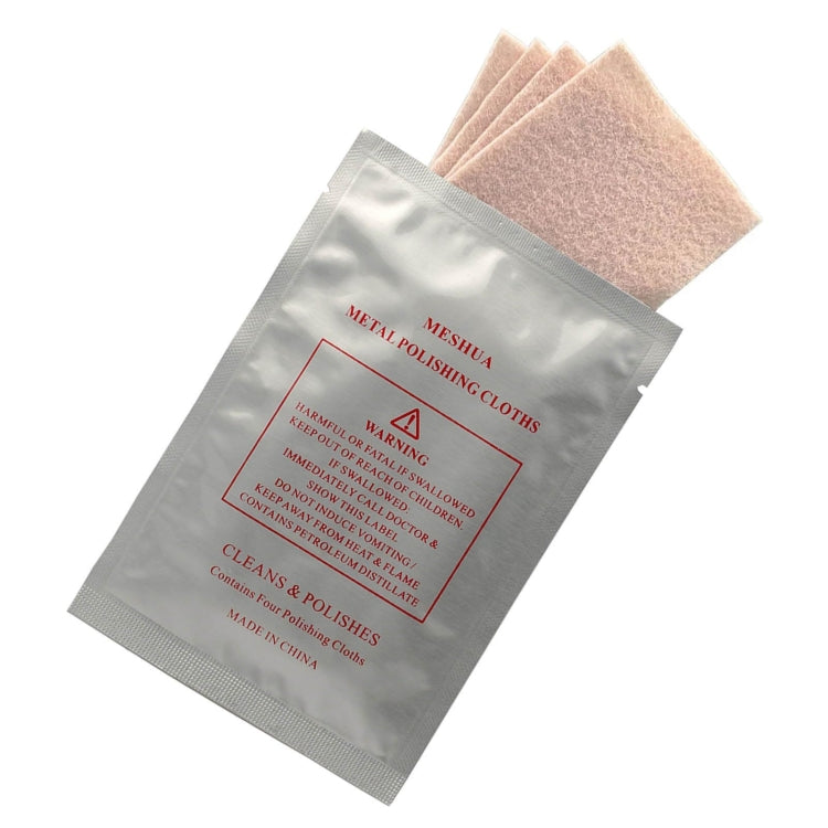 4pcs /Pack MESHUA Polishing Cloths For Watches, Fine Metals, Jewelry Cleaner And Tarnish Remover(White)