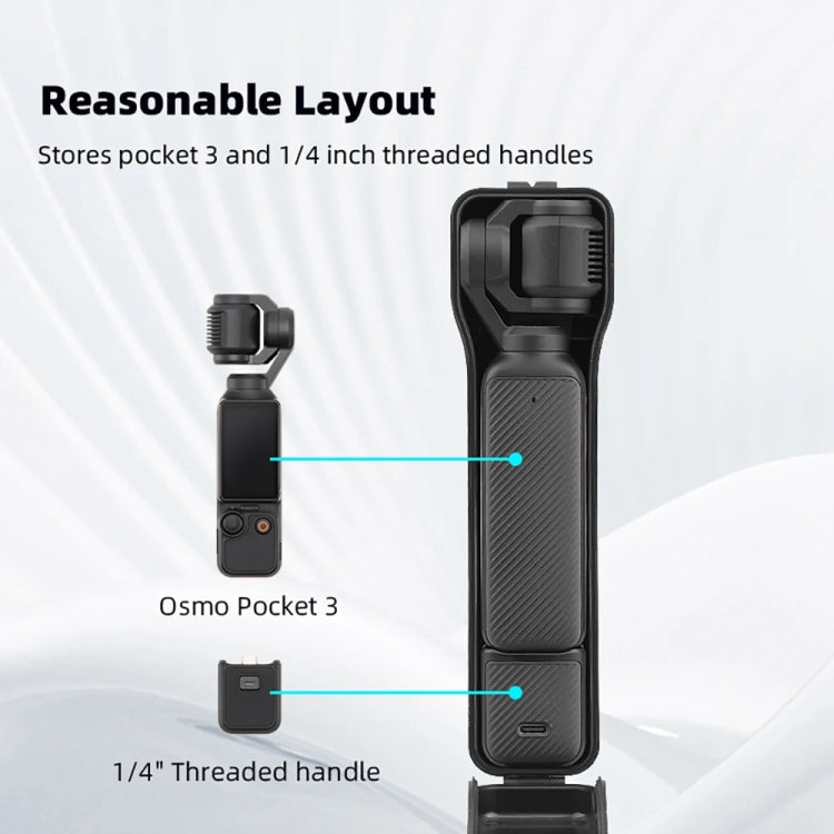 For DJI OSMO POCKET 3 BRDRC Water-resistant Storage Box Protective Shell With Lanyard(Black)