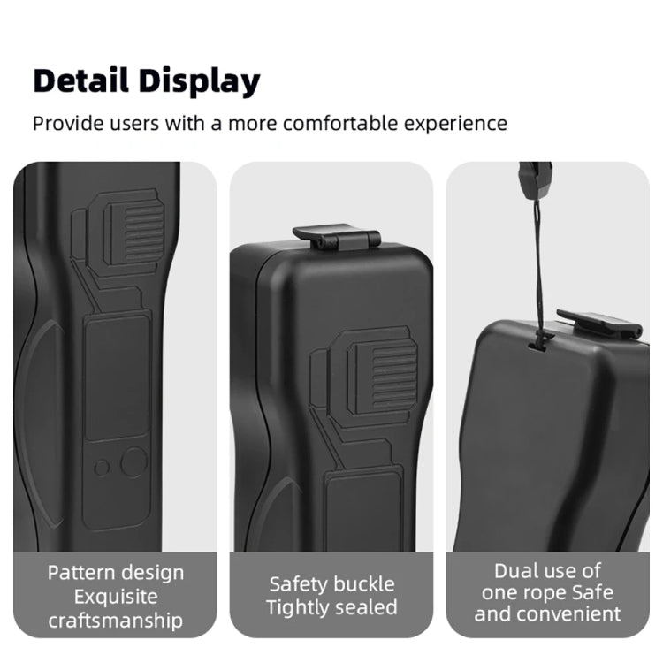 For DJI OSMO POCKET 3 BRDRC Water-resistant Storage Box Protective Shell With Lanyard(Black)