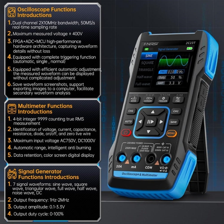 FNIRSI 3 In 1 Handheld Digital Oscilloscope Dual-Channel Multimeter, Specification: Upgrade - free shipping - PMC Jewellery - Order now!
