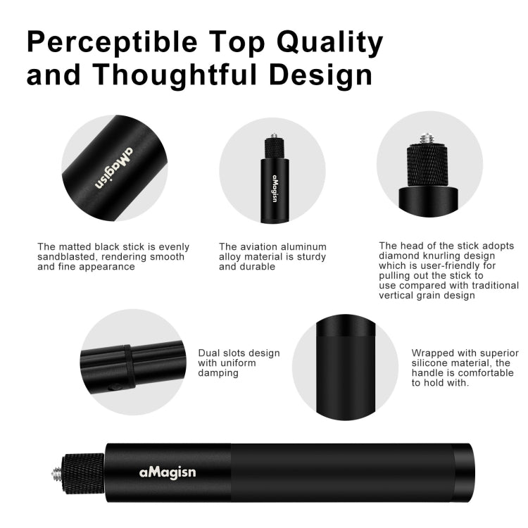 aMagisn 70cm Invisible Straight Pull Selfie Stick Sports Camera Accessories, Specification: Single Rod - free shipping - PMC Jewellery - Order now!