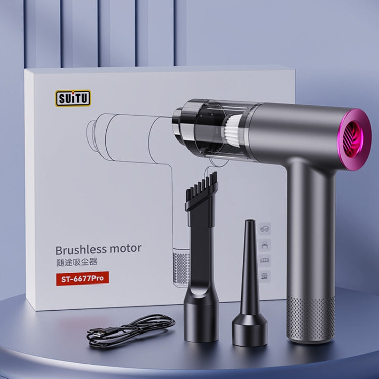 SUITU ST-6677 Car Household Small Handheld Brushless Blowing And Suction 2 In 1 Vacuum Cleaner(Black) - free shipping - PMC TechLife - Order now!