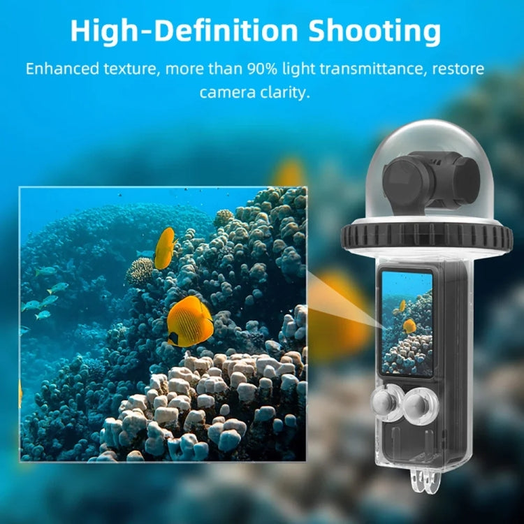 For DJI Osmo Pocket 3 BRDRC 40m Depth Water-resistant Case Diving Housing Cover(Transparent Handle)