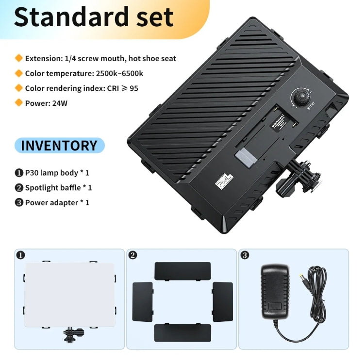 Pixel P30 20W 2500-6500K 2400Lux Dual Color Temperature Photography Fill Light Standard Set - free shipping - PMC Jewellery - Order now!
