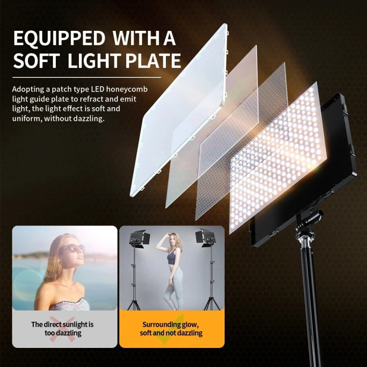 Pixel P30 20W 2500-6500K 2400Lux Dual Color Temperature Photography Fill Light Standard Set