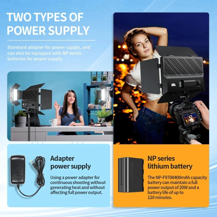 Pixel P30 20W 2500-6500K 2400Lux Dual Color Temperature Photography Fill Light Standard Set