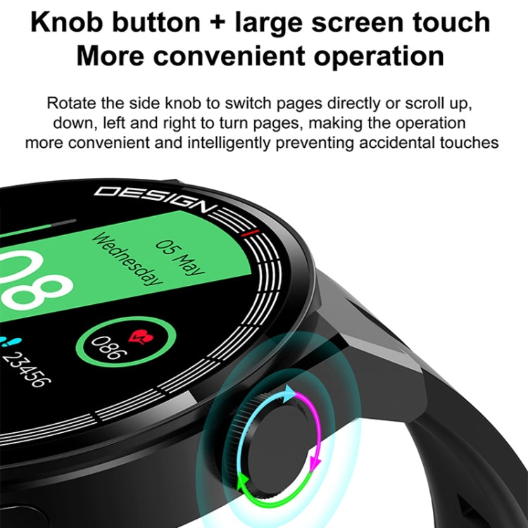 GT3Pro 1.28-Inch Wellness Tracking Bluetooth Call Smart Watch With NFC, Color: Brown Leather