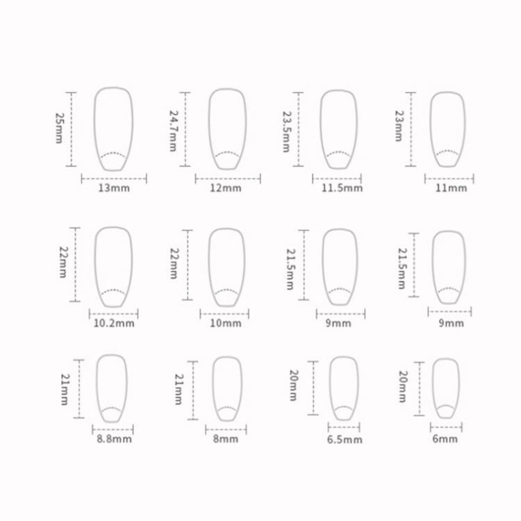 24pcs /Box Press On Nails Dark Star and Moon Series False Nails Mid-Length Ballet Nails(R722)