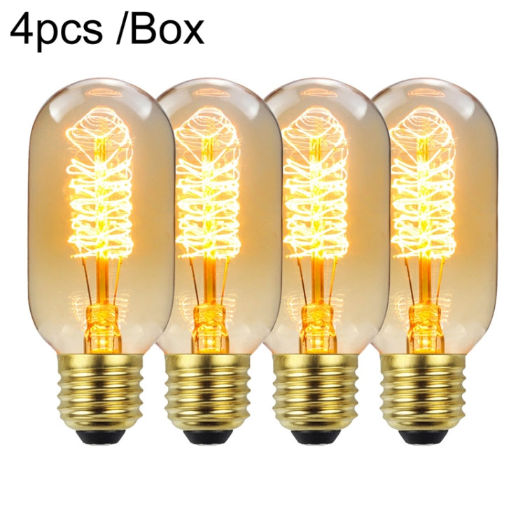 4pcs /Box T45 LED Lamp Fixture Illuminator Vintage Lights, Power: 120V 25W(Spiral Gold)