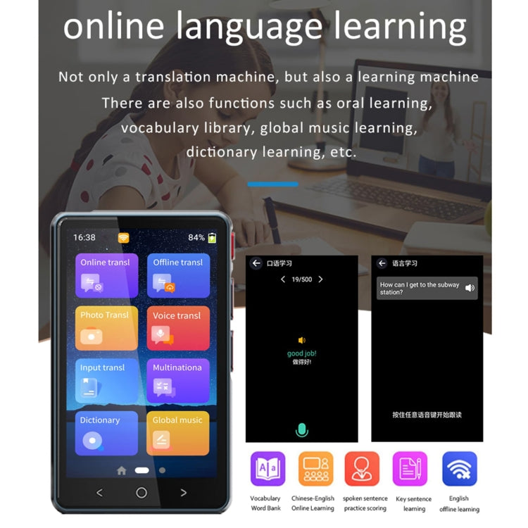 Hishell P40 Smart Translator 135 Languages Voice Intelligent Online Translation Machine Offline Multilanguage Speech Translate(Black) - free shipping - PMC Jewellery - Order now!