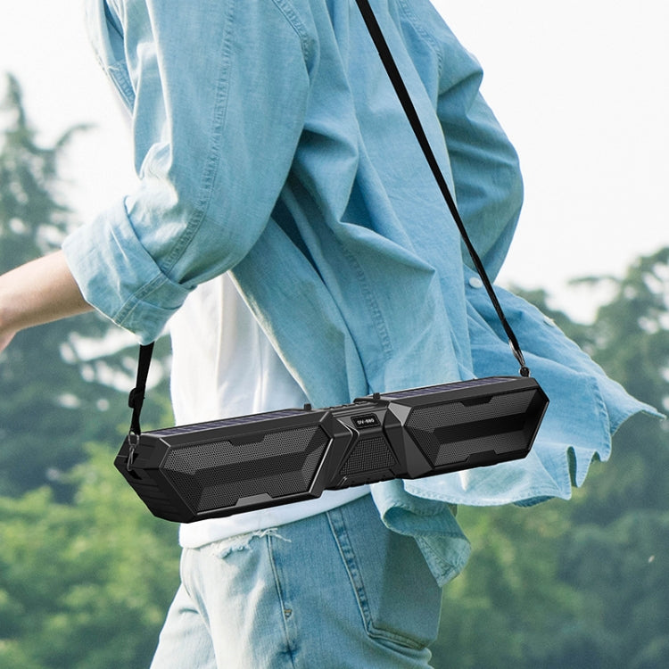 DV-880 Dual Solar Wireless Bluetooth Speaker Outdoor Long Radio(Red) - Radio Player by PMC TechLife | Online Shopping South Africa | PMC TechLife | Buy Now Pay Later Mobicred