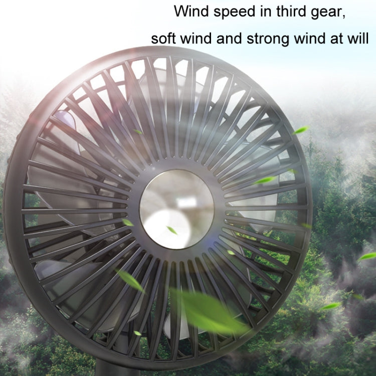 Car Clip-On Rechargeable Electric Oscillating Head Fan With Light(Pink)
