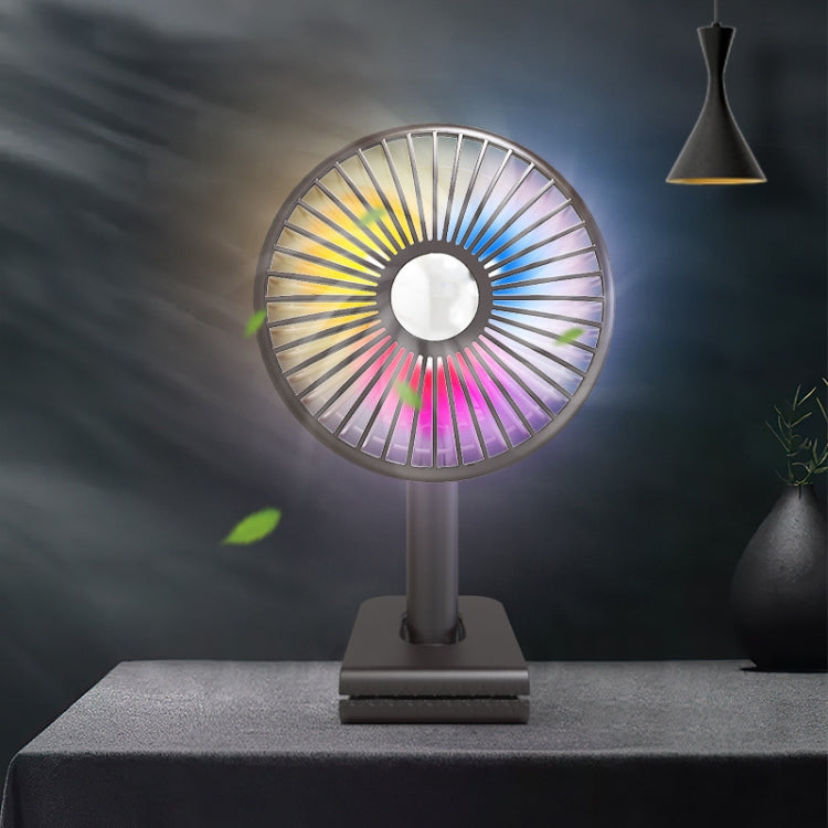 Car Clip-On Rechargeable Electric Oscillating Head Fan With Light(Dark Green) - Heating & Fans by PMC TechLife | Online Shopping South Africa | PMC TechLife | Buy Now Pay Later Mobicred