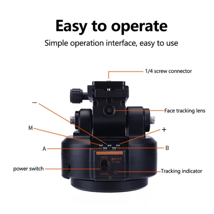 ZIFON YT-2000 Intelligent Electric Gimbal Rocker Panoramic Rotation Face Tracking Cell Phone Camera Live Streaming Artifact(Standard) - free shipping - PMC Jewellery - Order now!