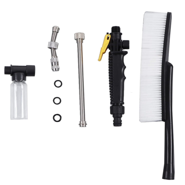 High Pressure Car Wash Nozzle Soft Bristle Long Handle Brush Foam Bottle Tool Set, Specification: Set 2