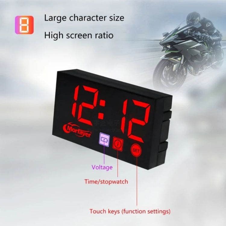 Compact LED Digital Display Time Voltmeter, Specification: 2 in 1 Water Temperature Green