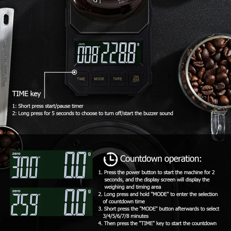 Charging Model 2kg/0.1g Portable Toolbox Digital Scale Jewelry Weighing Tool with Timing