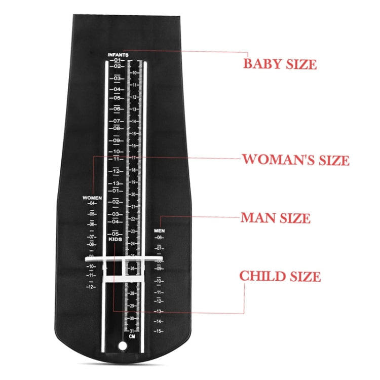 US Size Children Adults Home Use Universal Foot Measuring Instrument(Black)