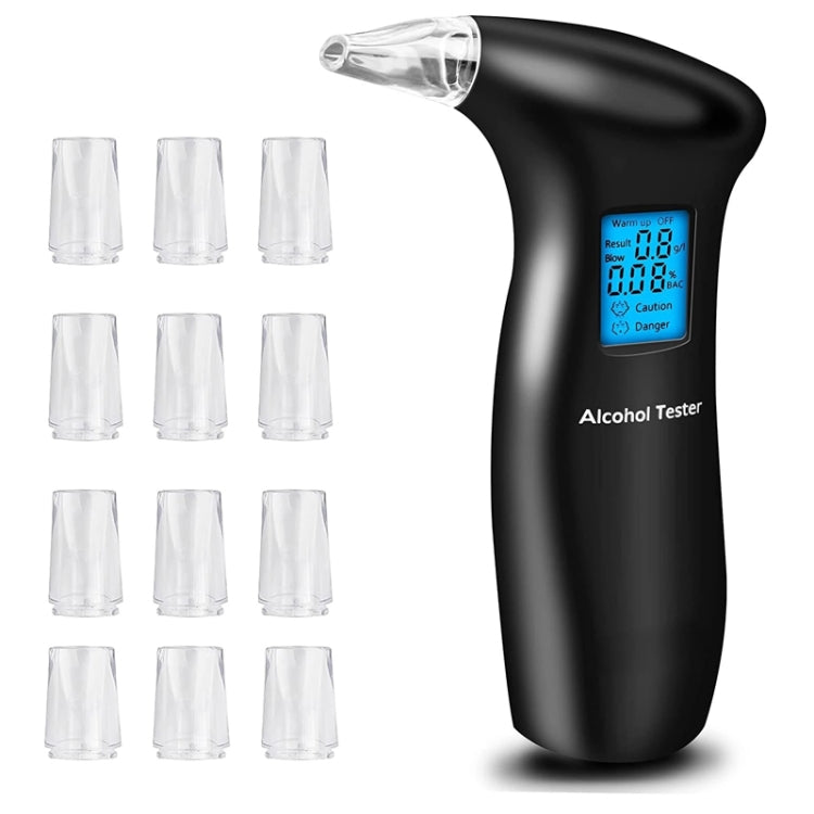 LCD Detector Backlight Light Breath Alcohol Tester, Specification: With 12 Mouthpieces Box - Breath Alcohol Tester by PMC Jewellery | Online Shopping South Africa | PMC Jewellery | Buy Now Pay Later Mobicred