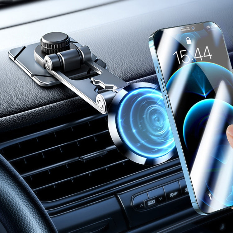 D30 Foldable Suspension Car Phone Holder Magnetic Adhesive Type Metal Navigation Stand