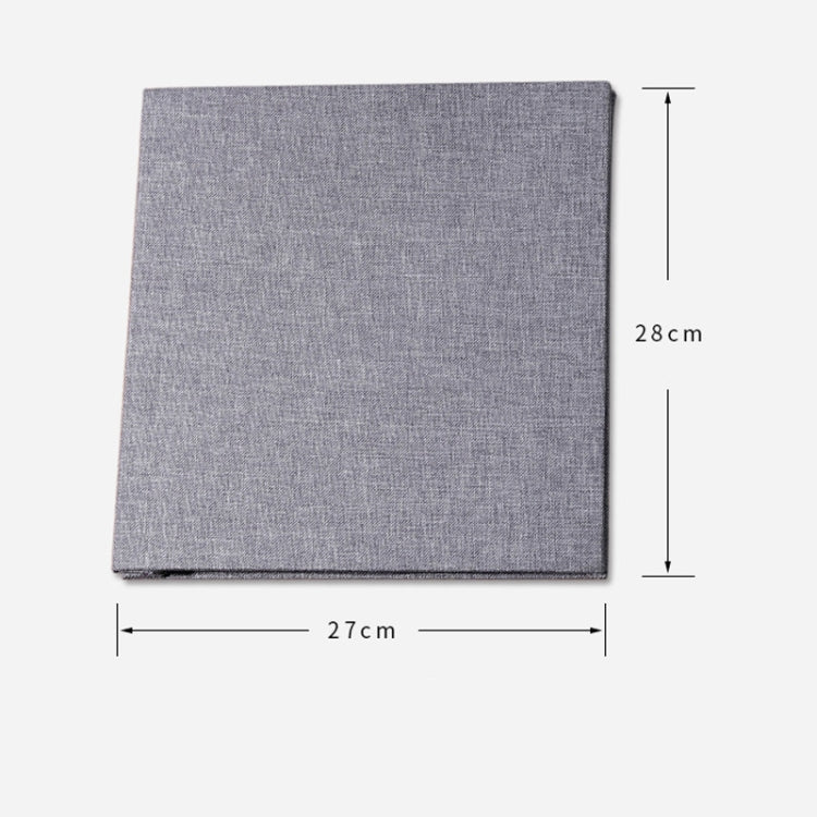 Simple Linen Self-adhesive Film Album Retro Family Large Capacity Handmade Creative Gifts(Gray White Page)
