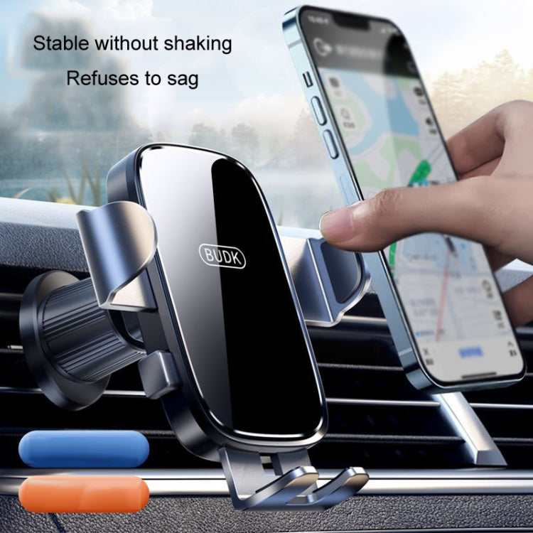 BUDK Anti-shake Car Phone Bracket Car Navigation Air Vent Fixed Gravity Support Stand(Black) - Universal Car Holders by BUDK | Online Shopping South Africa | PMC Jewellery | Buy Now Pay Later Mobicred