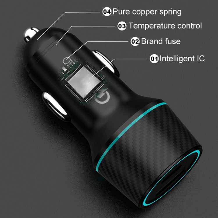 QIAKEY Dual Fast Charging Charger One To Two Cigarette Lighter, Size: TH229 95W(Black) - free shipping - PMC Jewellery - Order now!