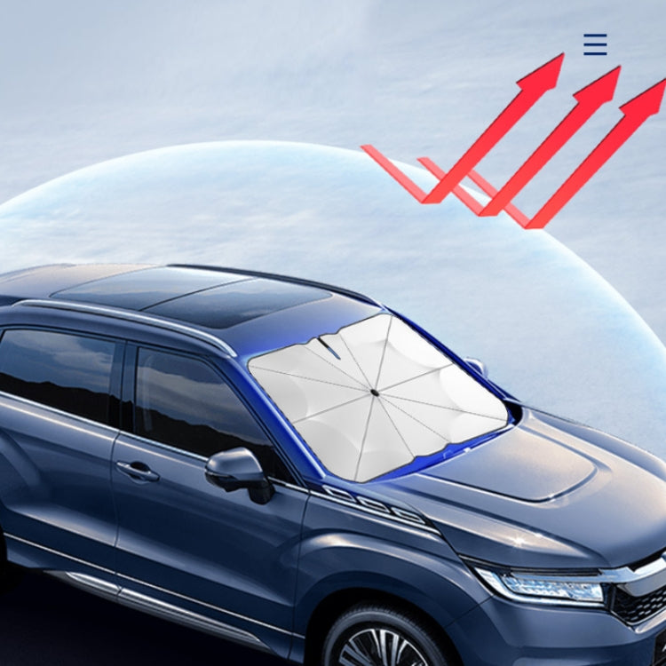 140x79cm Car Front Gear Opening Style Insulated Sun Protection Parasol(Black Base Cloth) - Window Foils & Solar Protection by PMC TechLife | Online Shopping South Africa | PMC TechLife | Buy Now Pay Later Mobicred