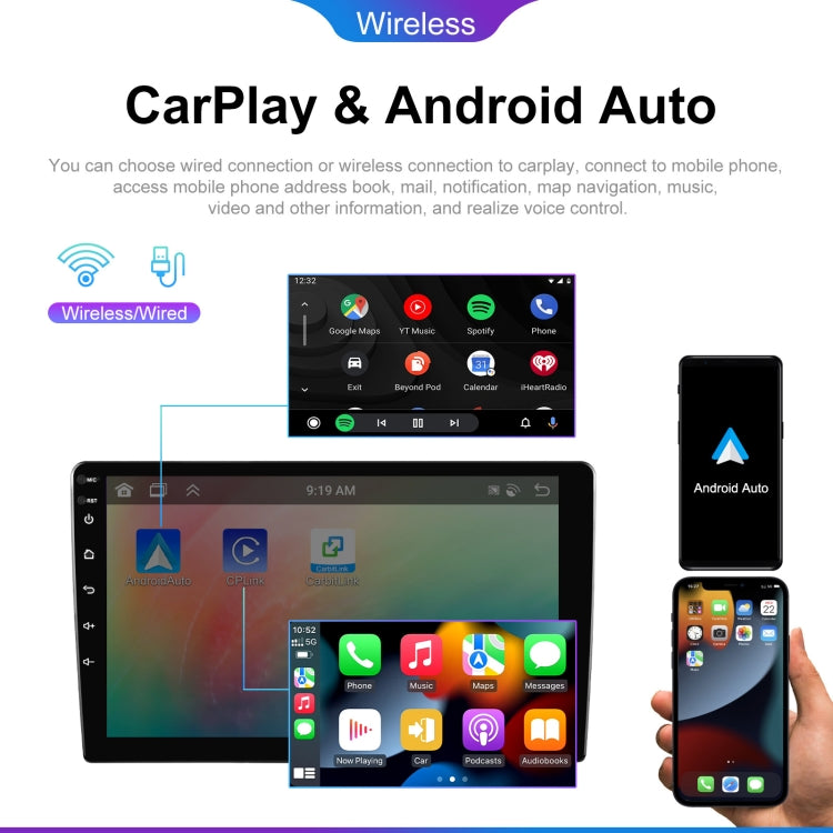 10.1 inch 6+128G Android Universal HD Large Screen Car Bluetooth Player Android GPS Navigation Integrated Machine(Standard)