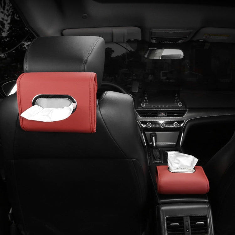 Auto Armrest Tissue Box Car Seat Back Hanging Napkin Pack Cover(Wine Red) - Tissue Boxes by PMC TechLife | Online Shopping South Africa | PMC TechLife | Buy Now Pay Later Mobicred