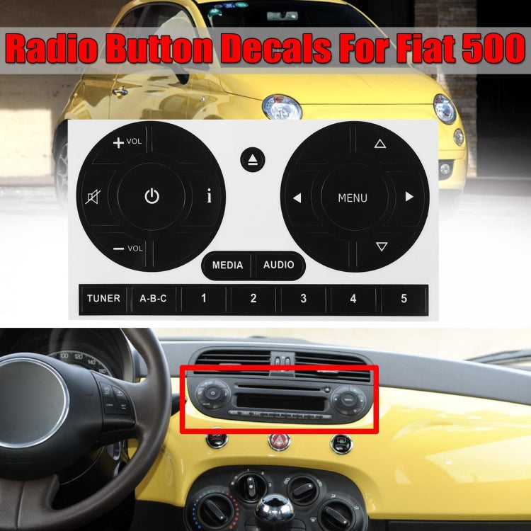 For Fiat 500 Multimedia Button Repair Sticker - Decorative Sticker by PMC TechLife | Online Shopping South Africa | PMC TechLife | Buy Now Pay Later Mobicred