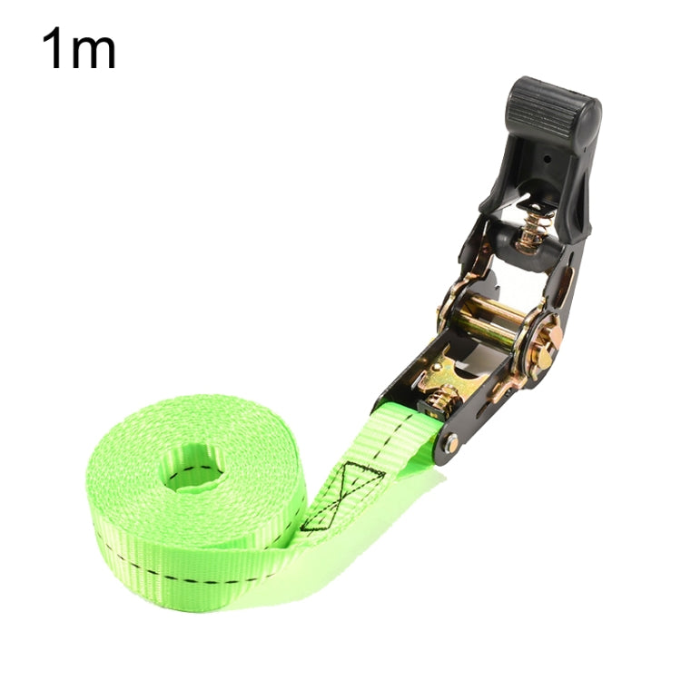 Motorcycle Ratchet Tensioner Cargo Bundling And Luggage Fixing Straps, Specification: Fluorescent Green 1m
