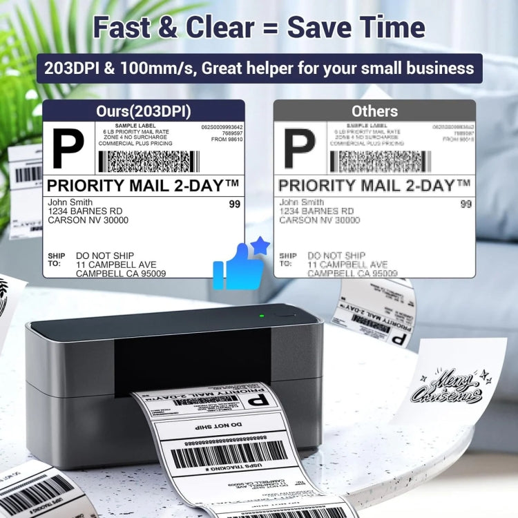 Phomemo PM245-BT Bluetooth Shipping Label Printer Support Labels Width 1- 4.6 Inch(EU Plug)