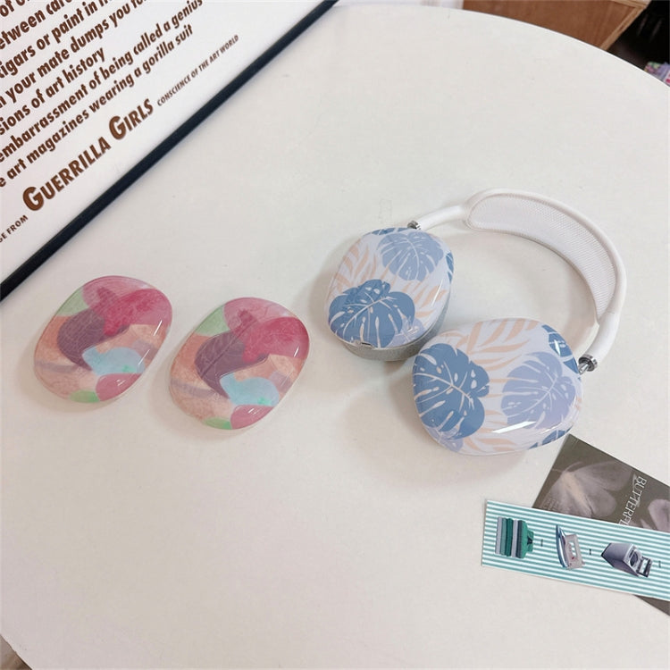 For AirPods Max 1Pair Tropical Leaf Pattern Headphone Silicone Case(Color)