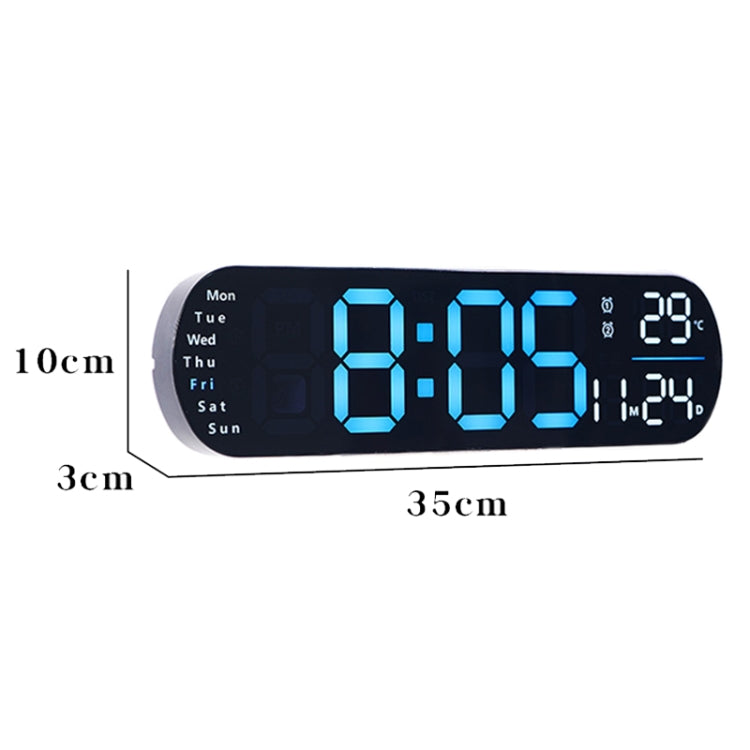 Remote Control Digital Display Atmosphere Light Wall Clock Living Room Decoration Clock, Color: Green